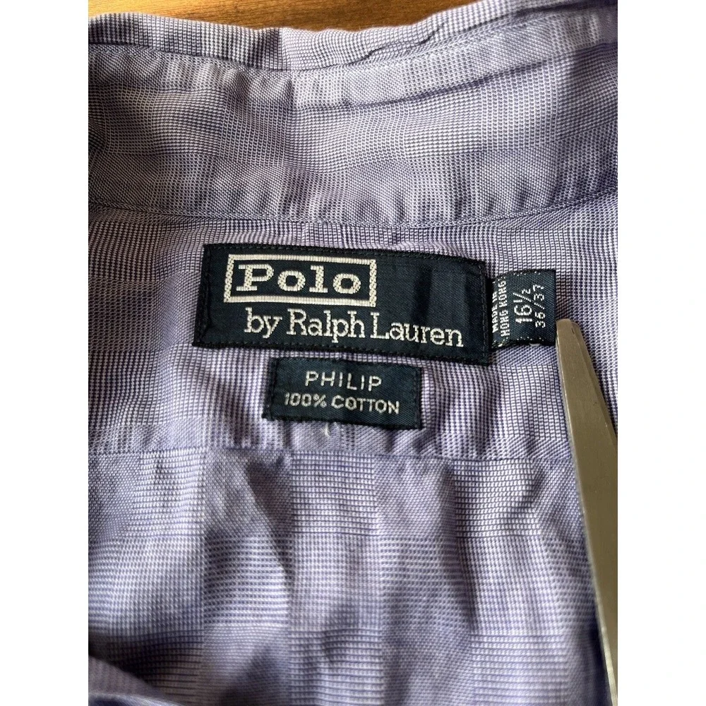 Polo Ralph Lauren Mens Philip Long Sleeve Button Up Shirt Size 16.5 36/37 Purple